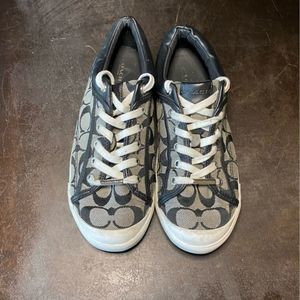 Coach Shoes Women’s 9.5 Francesca BlackSneakers Logo Lace Up Monogram Canvas